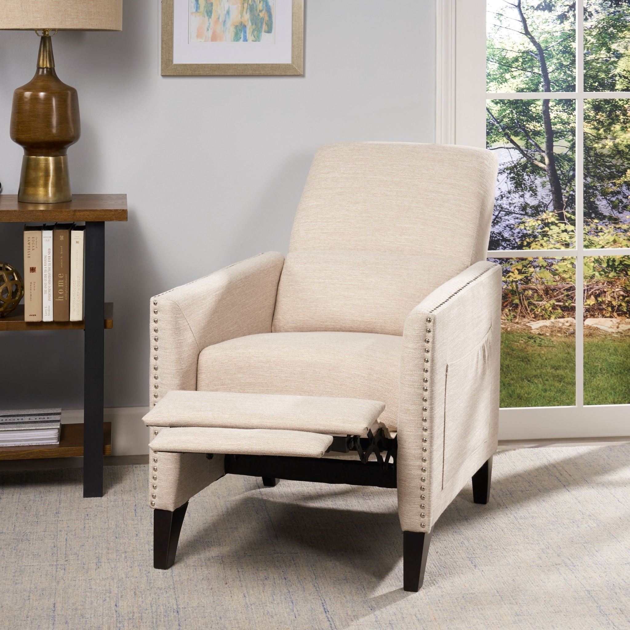 Kiersten Contemporary Fabric Pushback Recliner