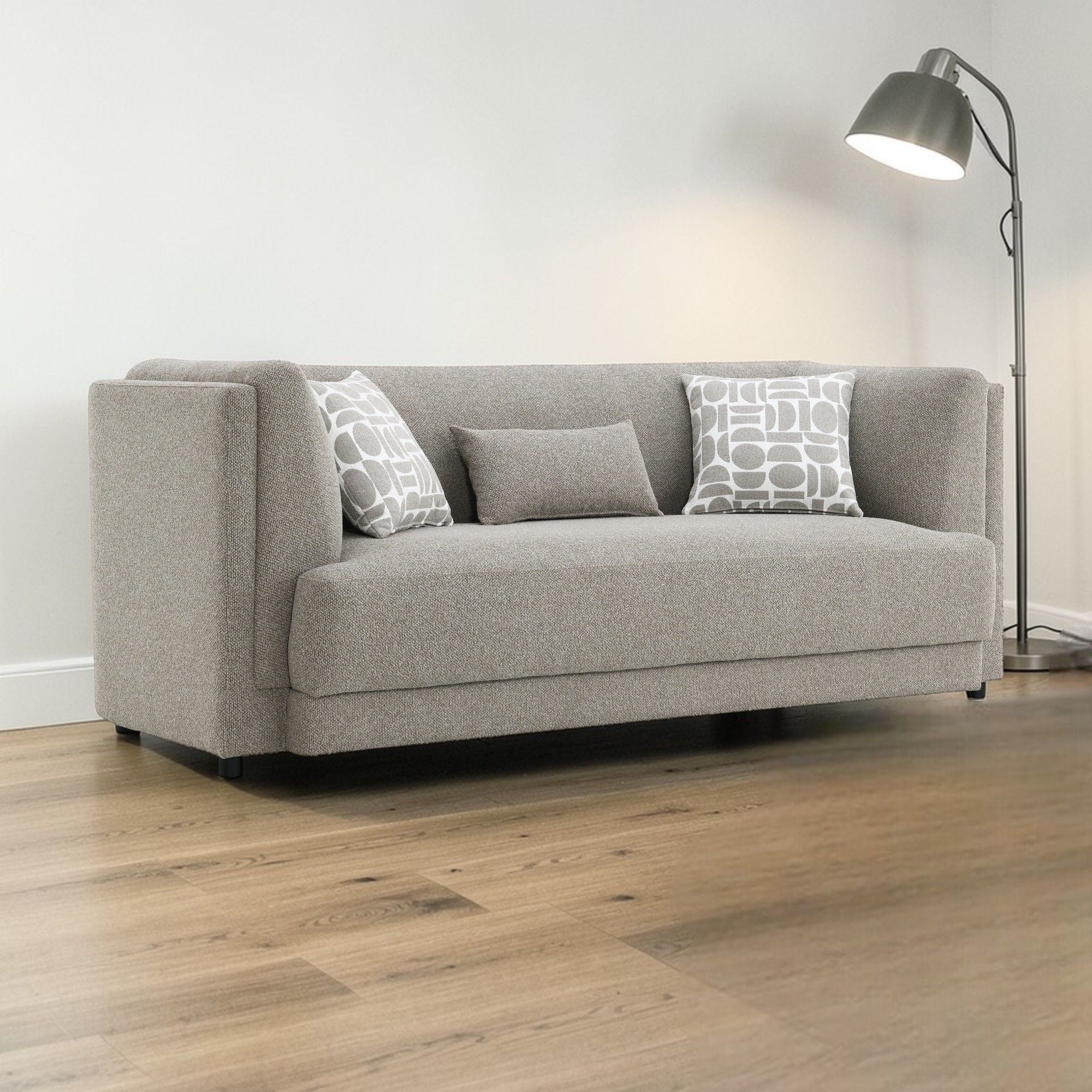 Glenda - Sofa With 3 Pillows - Gray