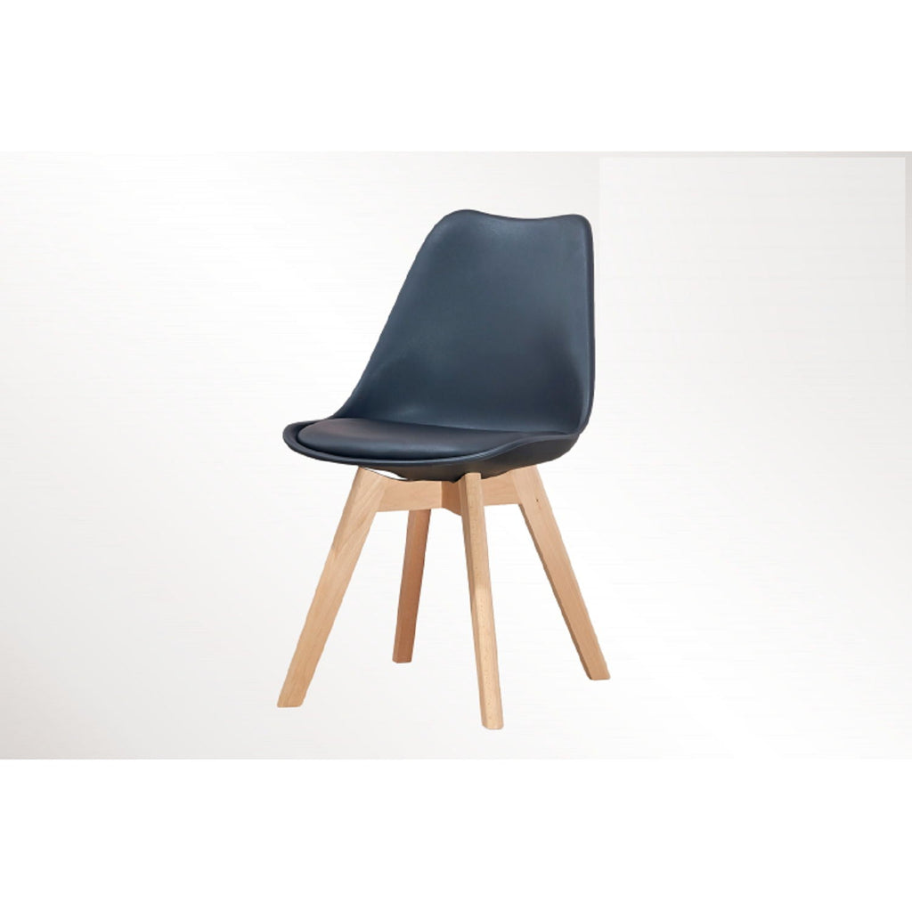 Padded Seat Cushions Home Kitchen Side Chair (Set of 2) - Black