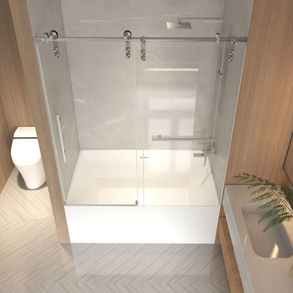 Frameless Sliding Bathtub Door With Frame