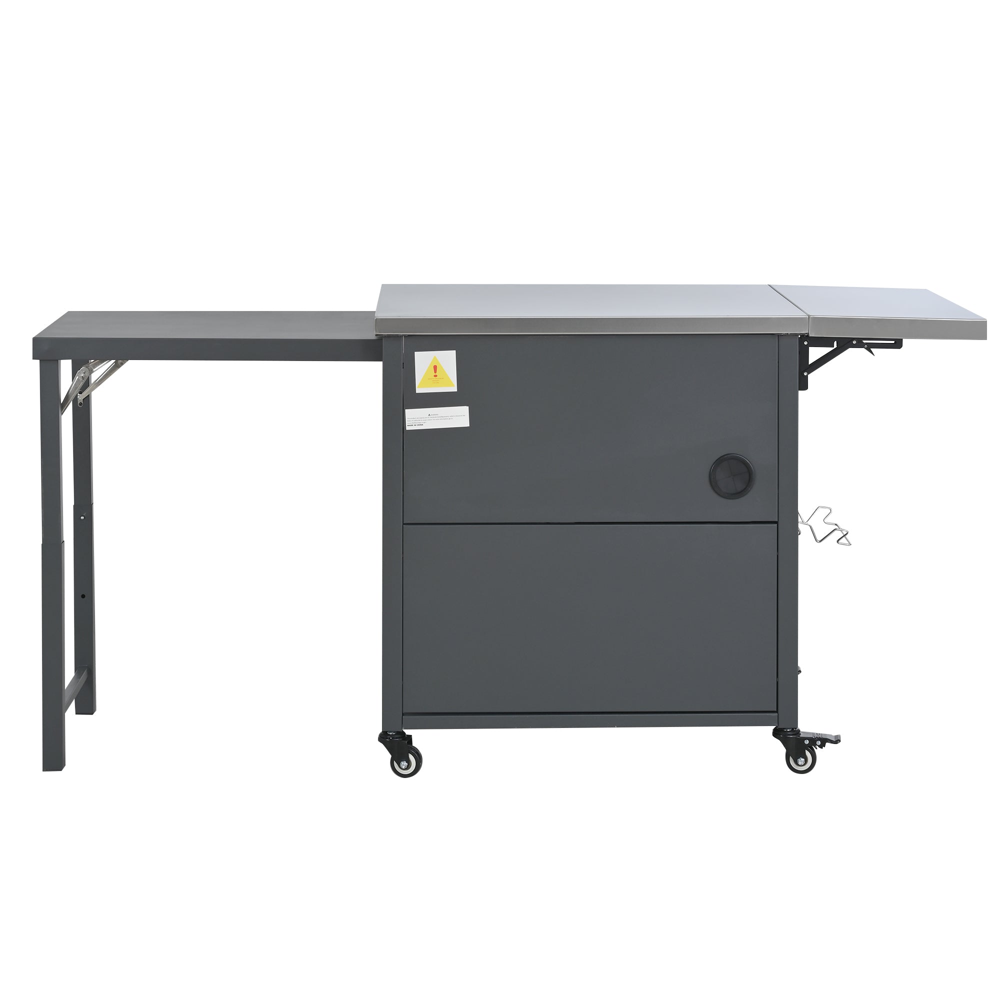 Foldable Outdoor Prep Station BBQ Cart Patio Dining Cart