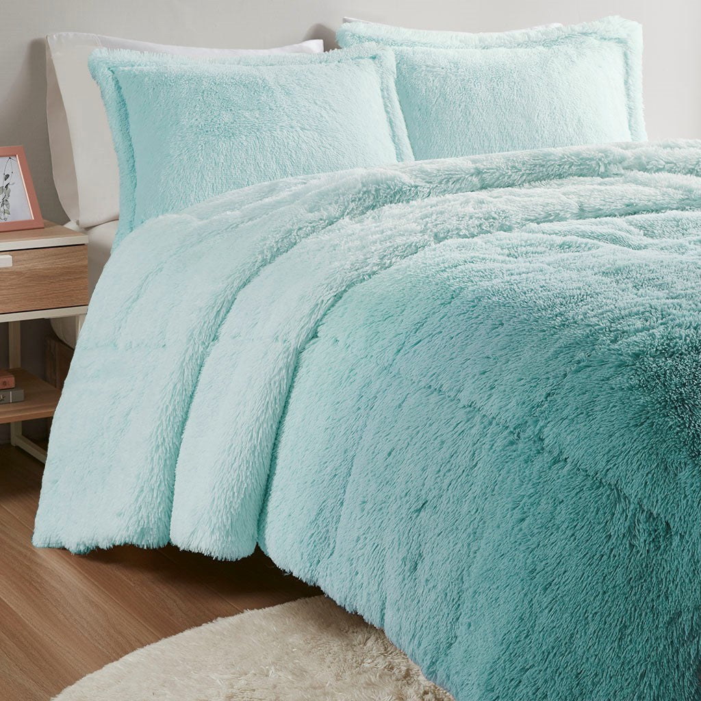 Twin/Twin XL Ombre Shaggy Long Fur Comforter Mini Set