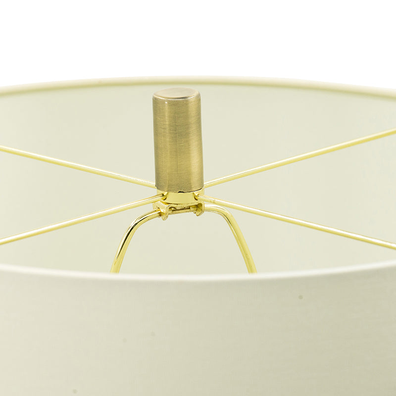 16x16x35 Gold Mirrored Glass Table Lamp with White Fabric Shade
