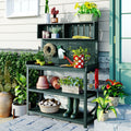 TOPMAX 65" Large Wooden Farmhouse Rustic Outdoor Potting Bench Table