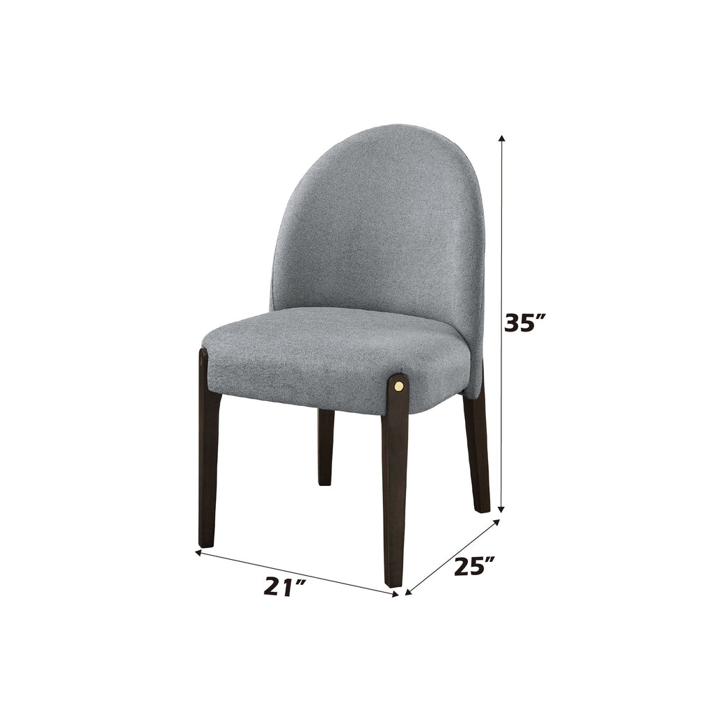 Clayten Gray Fabric and Espresso Finish Dining Chair (Set of 2)