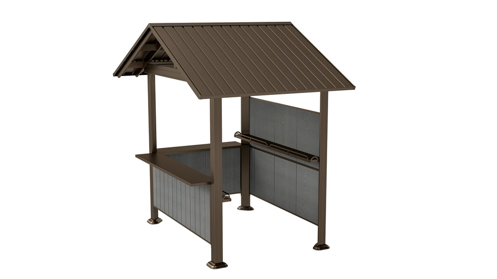 9.4x6.2 FT Hardtop Grill Gazebo with Storage Shelves & Resin Shade System