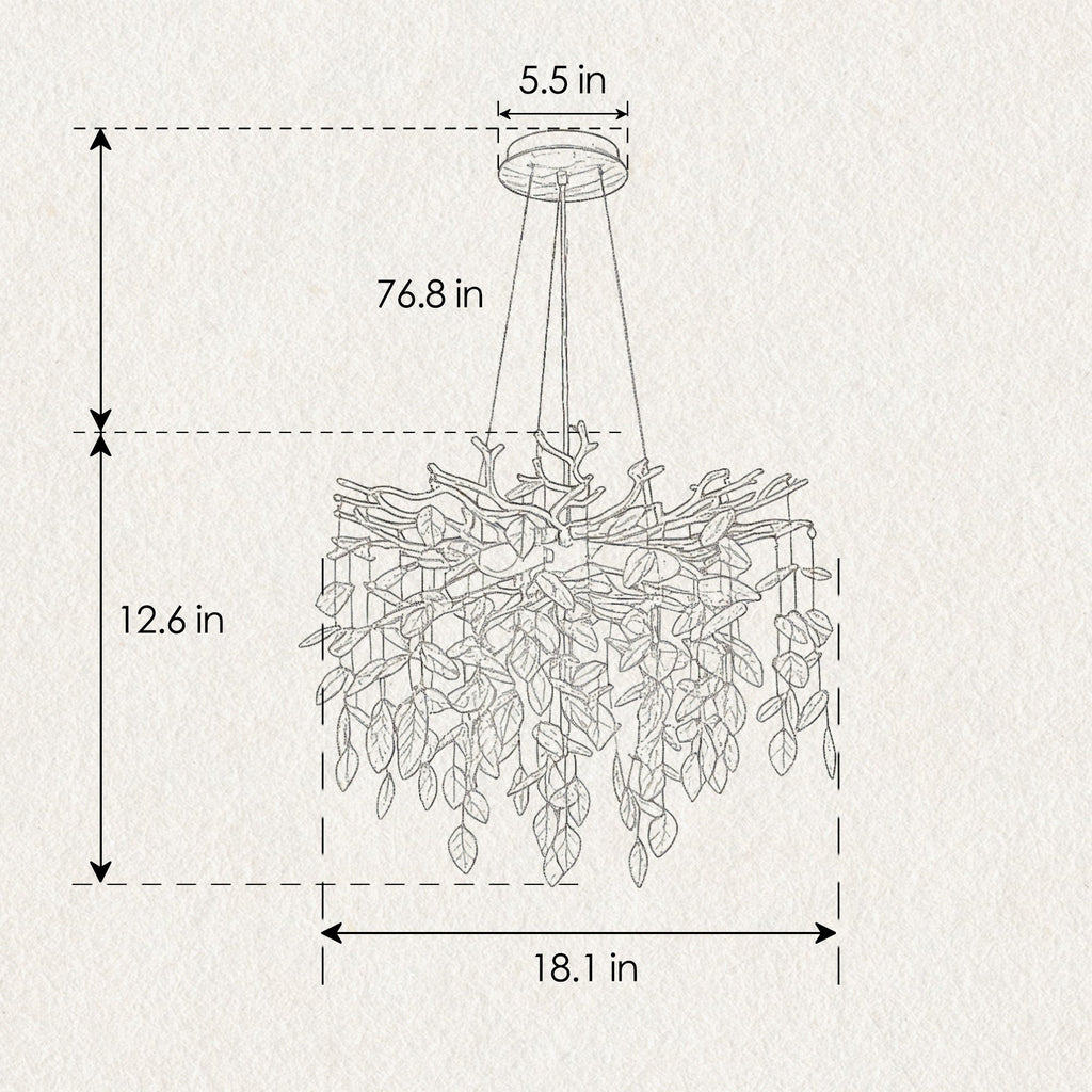 6-Light Chandelier Crystal Ceiling Lamp - Gold Finish