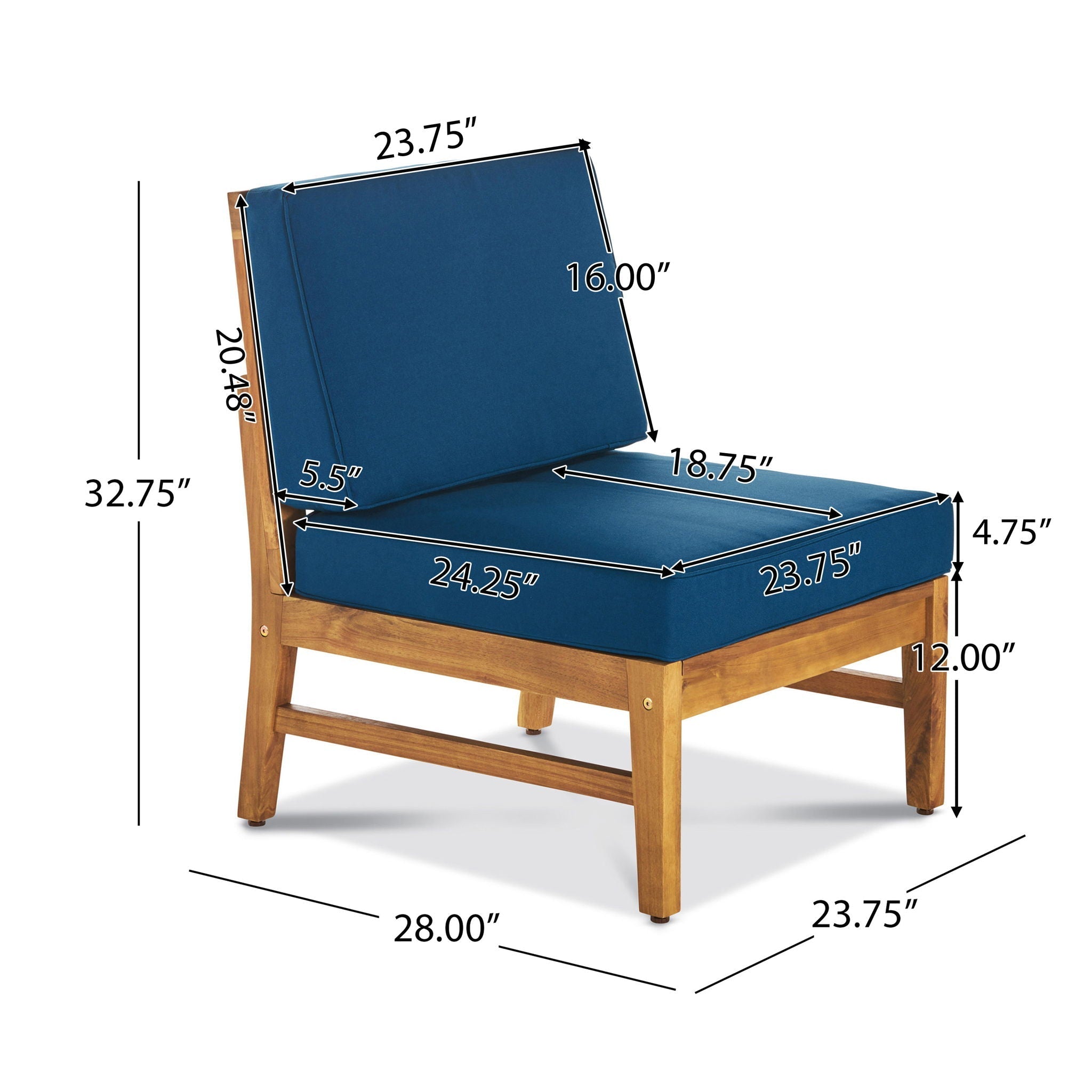 Perla Armless Chair