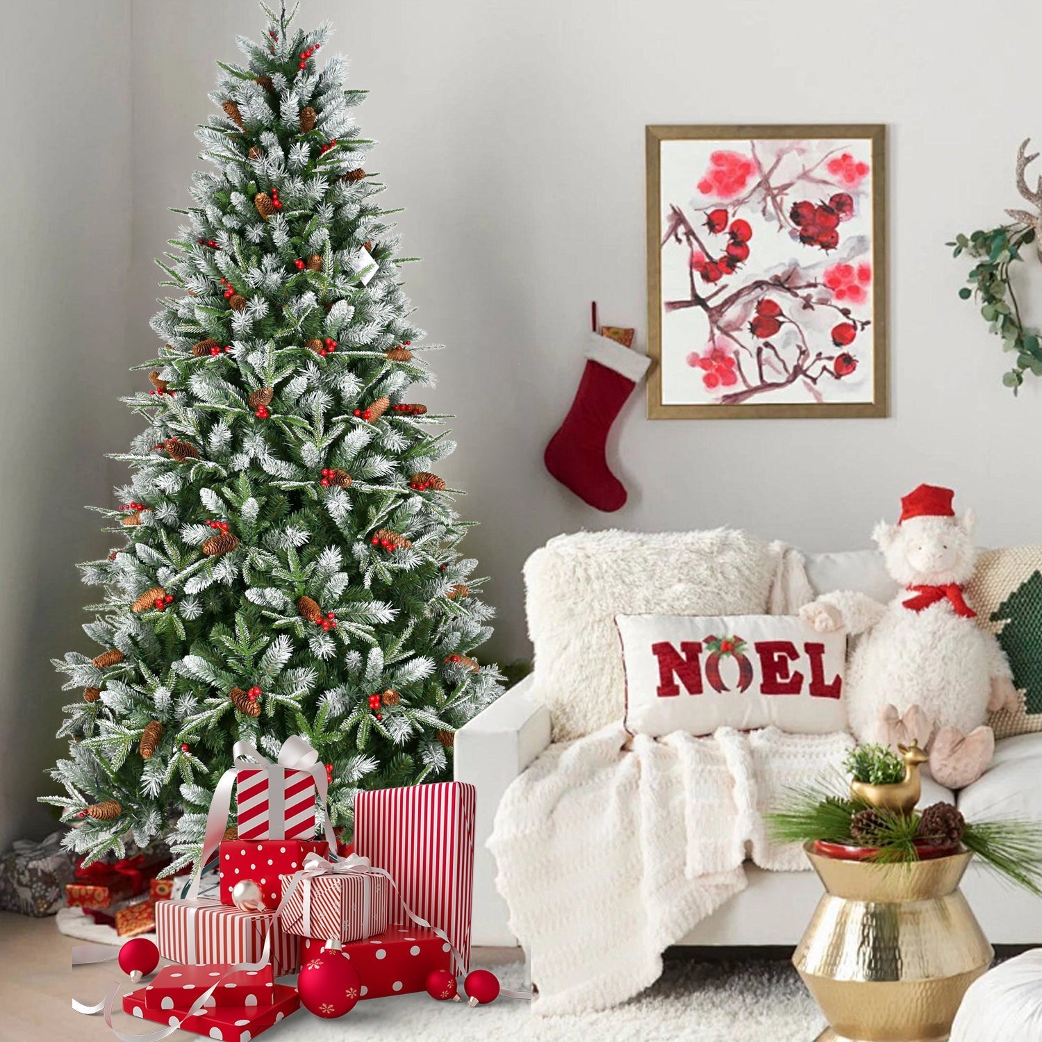 7.5-Foot Snow-Tipped Woodland Christmas Tree