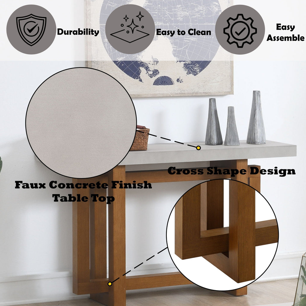 Keven Faux Concrete Top Table
