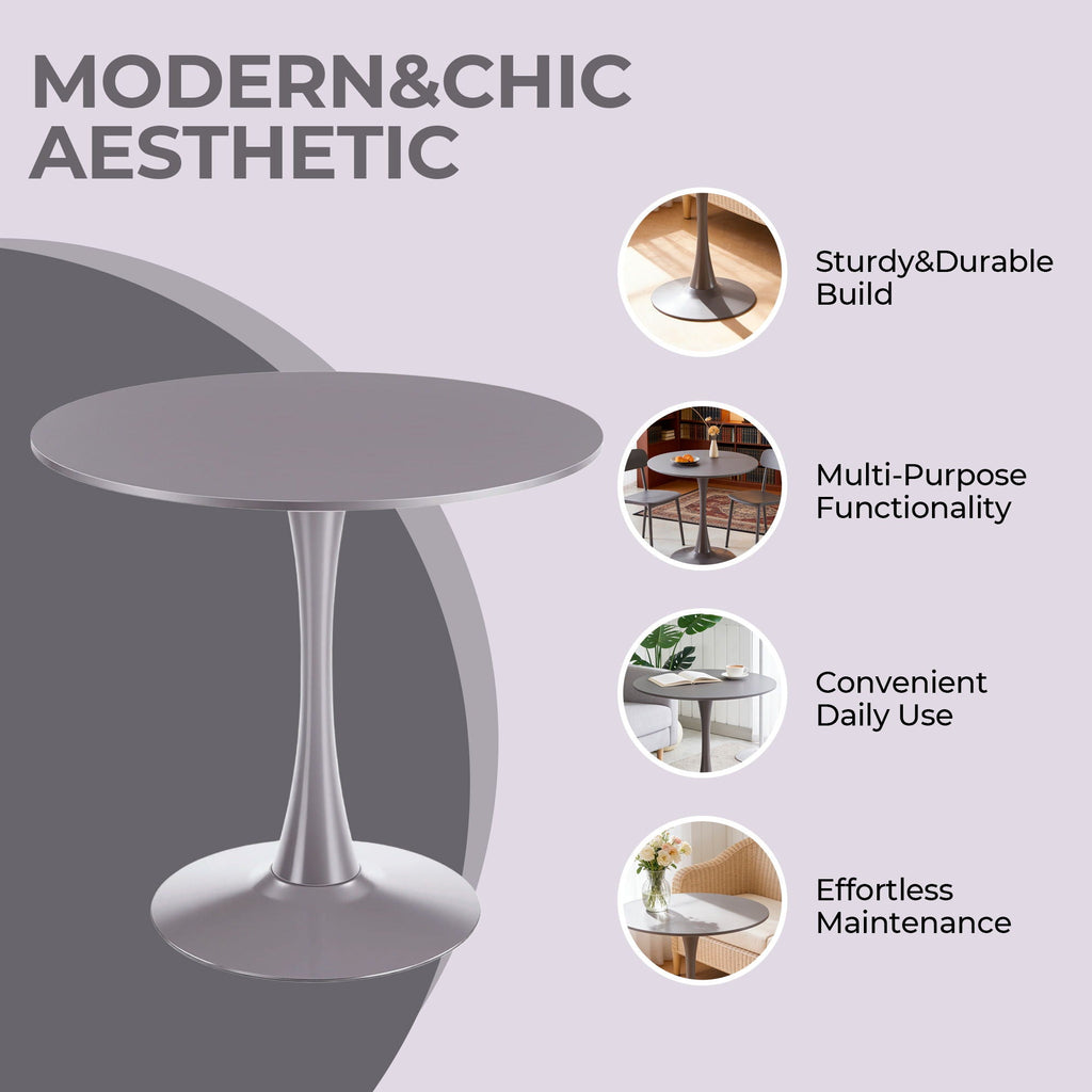 Mid-Century Tulip Table With Round Top and Pedestal Base