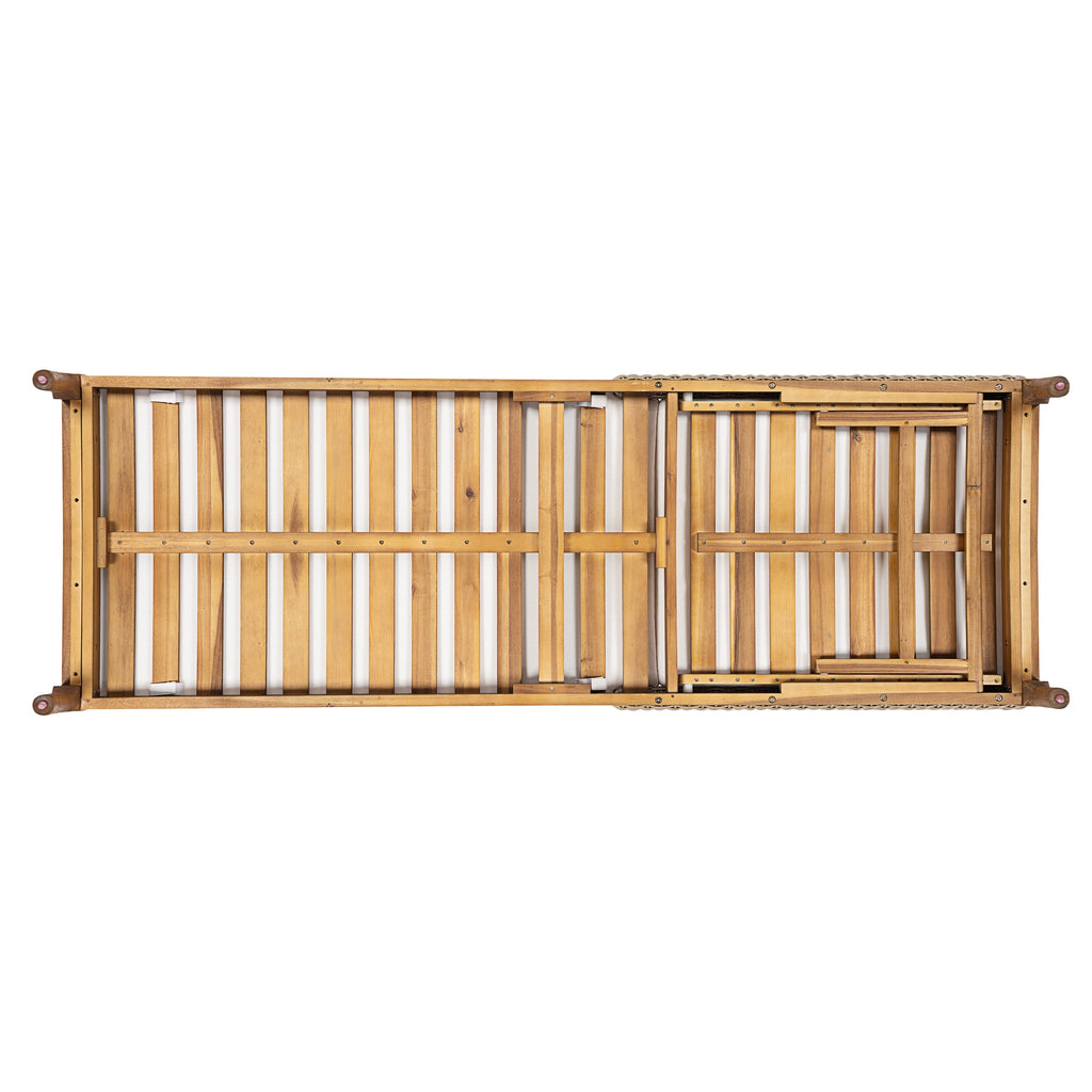 76.8" Solid Acacia Wood Sun Lounger Set of 2 with Cushions