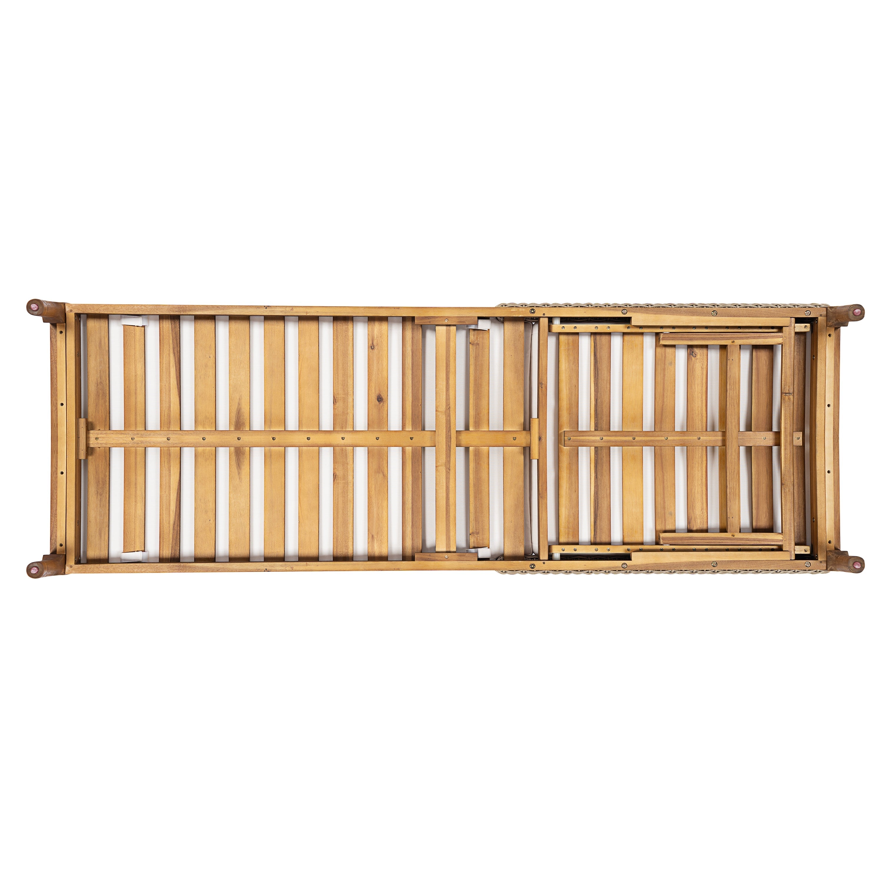 76.8" Solid Acacia Wood Sun Lounger Set of 2 with Cushions