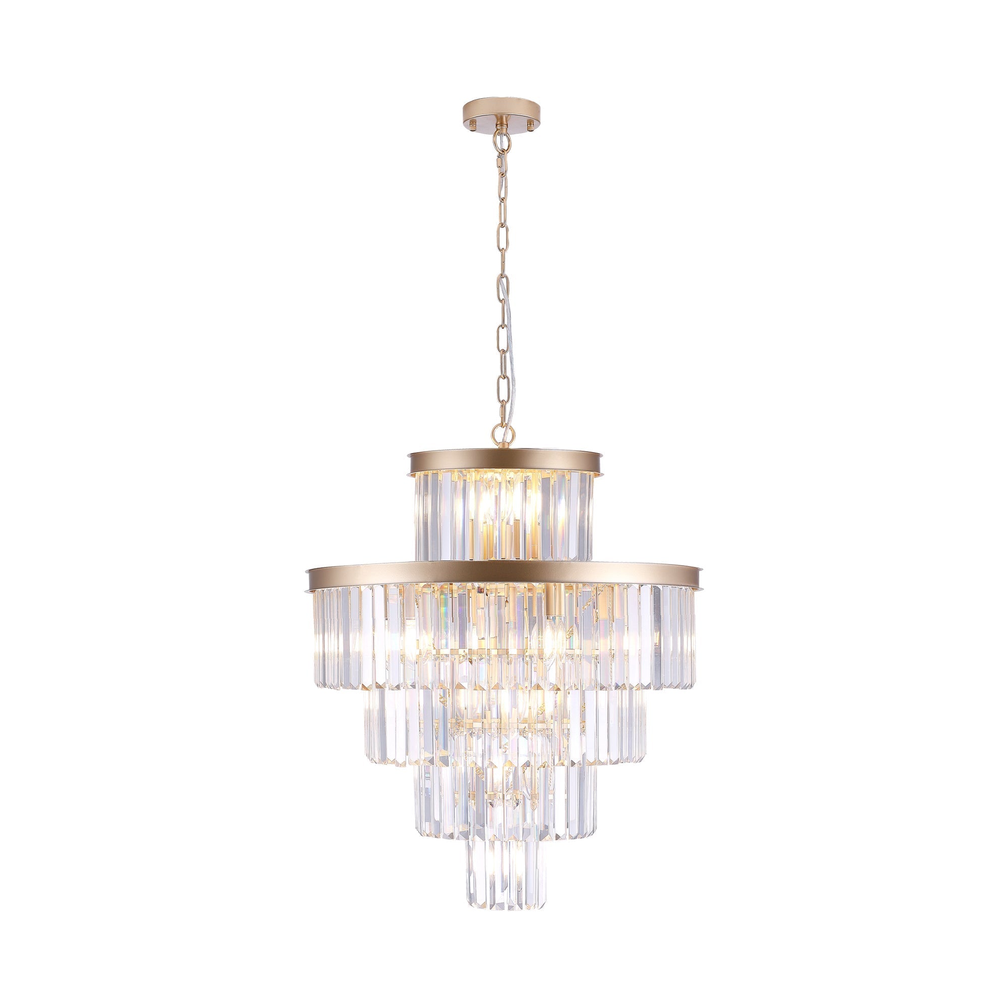 Golden Luxury Crystal Chandelier 23.6 Inch