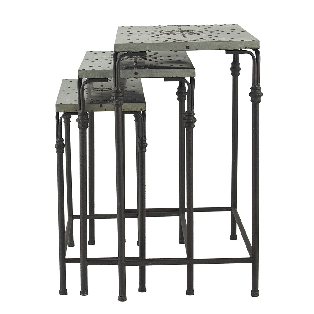 Set of 3 Gilbert Nesting Tables Metal Plant Stand