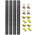 12 Pieces E Track Tie-Down Rail Kit for Trucks, Vans, Garages - Black