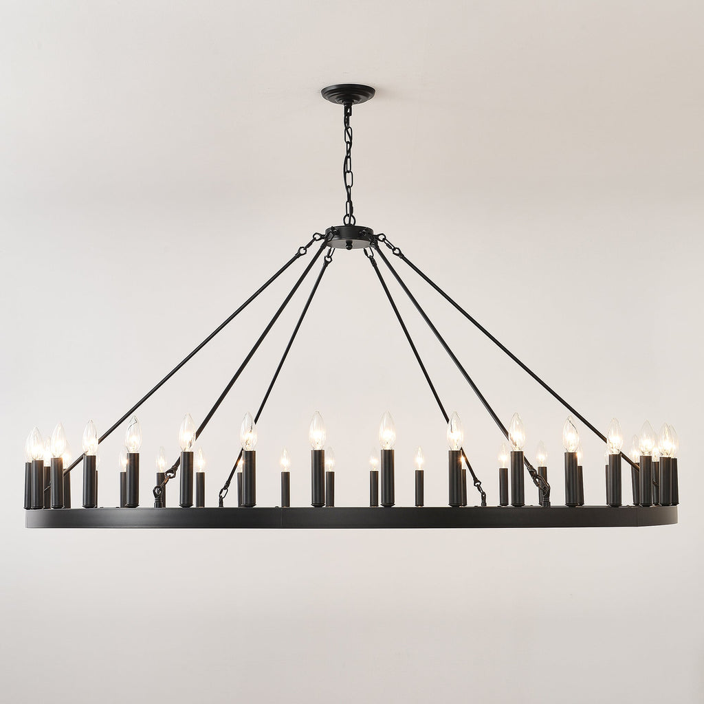 59.1 Inch 36-Light Wagon Wheel Chandelier