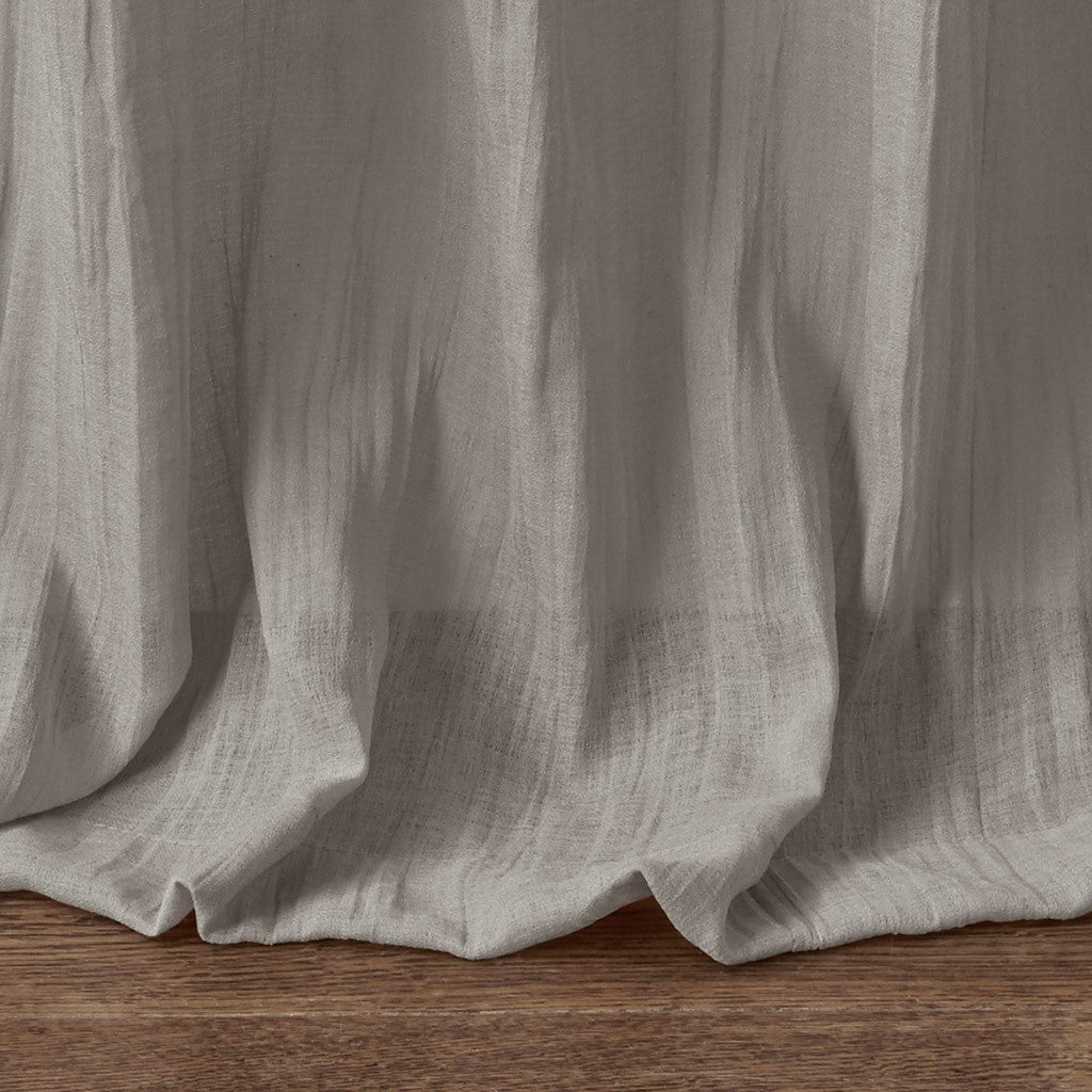 Solid Crushed Curtain Panel Pair (2 Pcs) - Grey