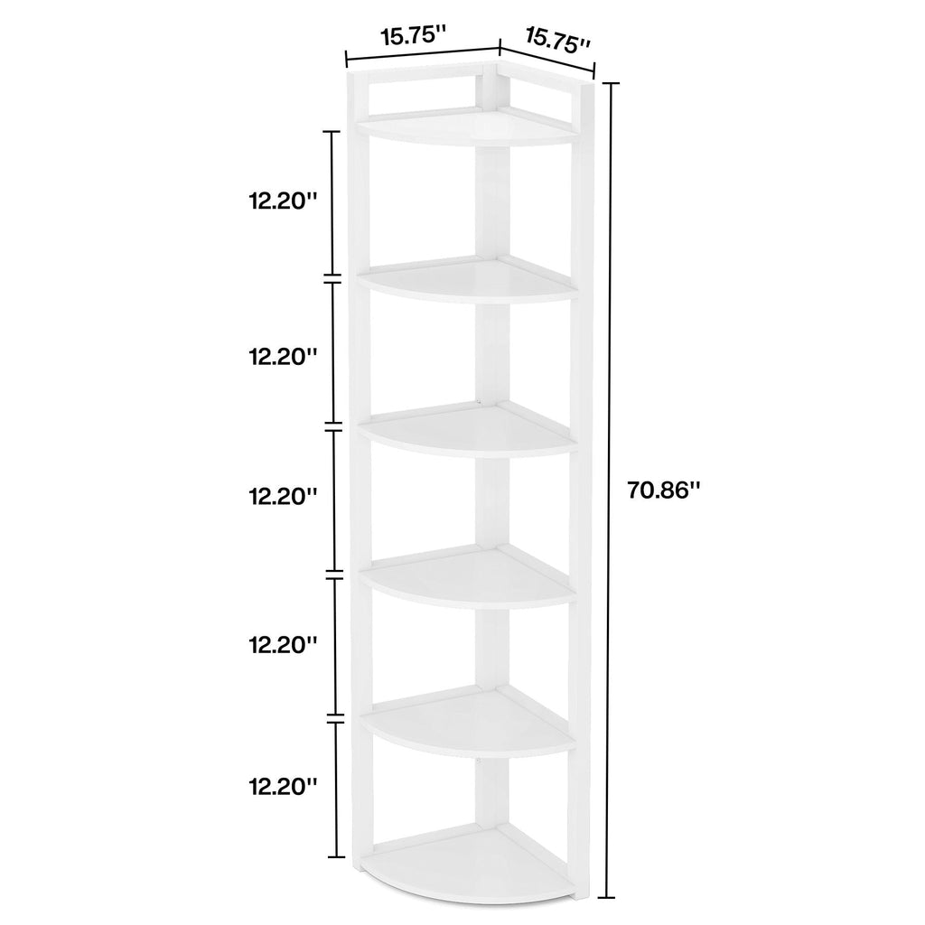 Tall 6 Tier Corner Bookshelf For Living Room