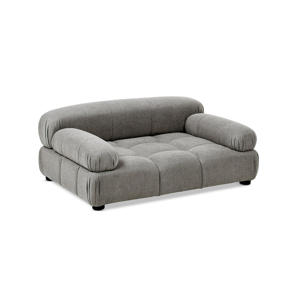 Marcel Upholstered Modern Pet Bed, Small to Medium Dog or Cat Uptown Gray Performance Velvet