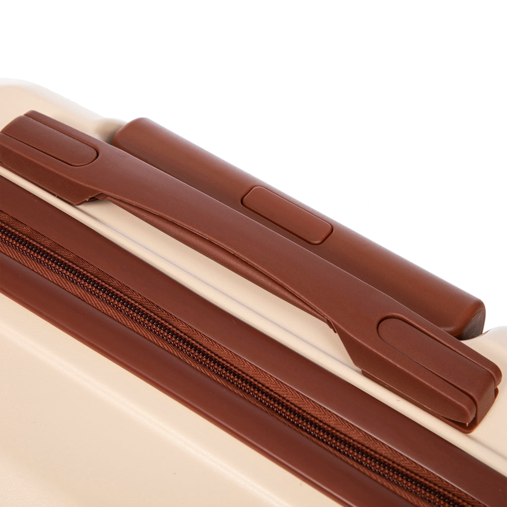 14'/20' 2-Piece Beige ABS Spinner Wheel Luggage Set