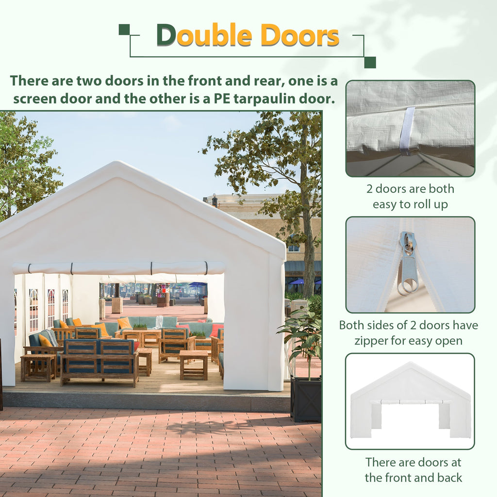 16x32 Ft Party Tent with Removable Sidewalls and Storage Bags