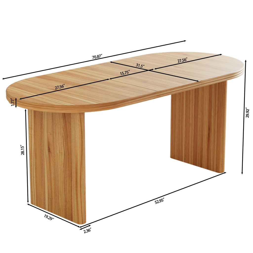 Modern Extendable Dining Table with Removable Extension Leaves