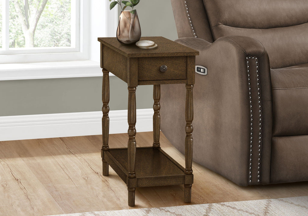 Accent End Table with 2 Tiers and Storage Drawer