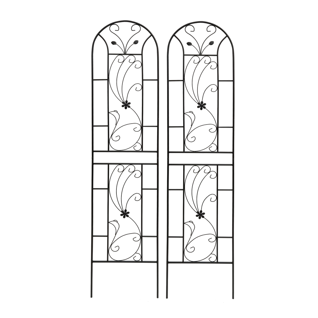4 Pack Metal Garden Trellis 86.7'' x 19.7'' Rustproof Black