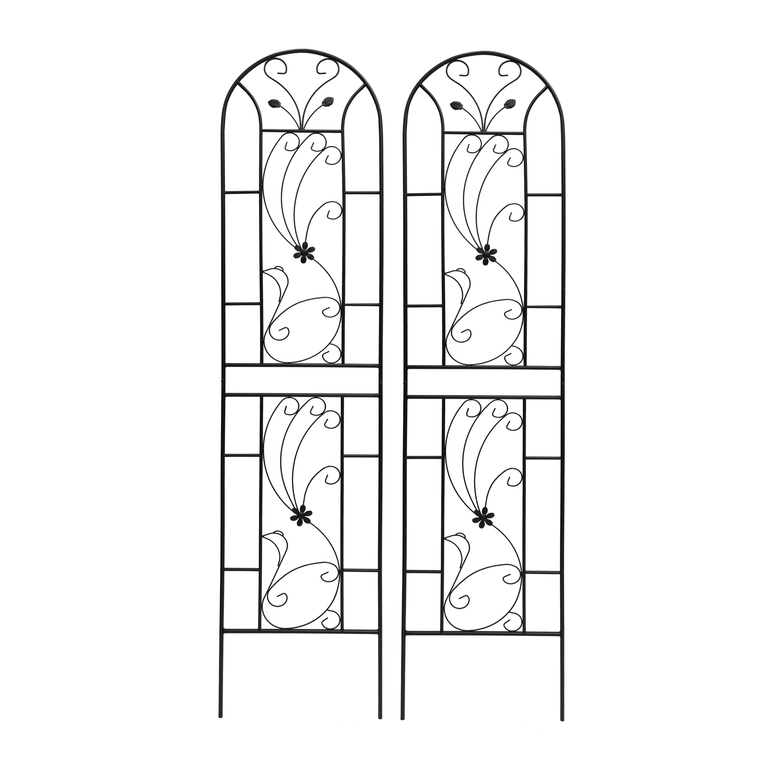 4 Pack Metal Garden Trellis 86.7'' x 19.7'' Rustproof Black