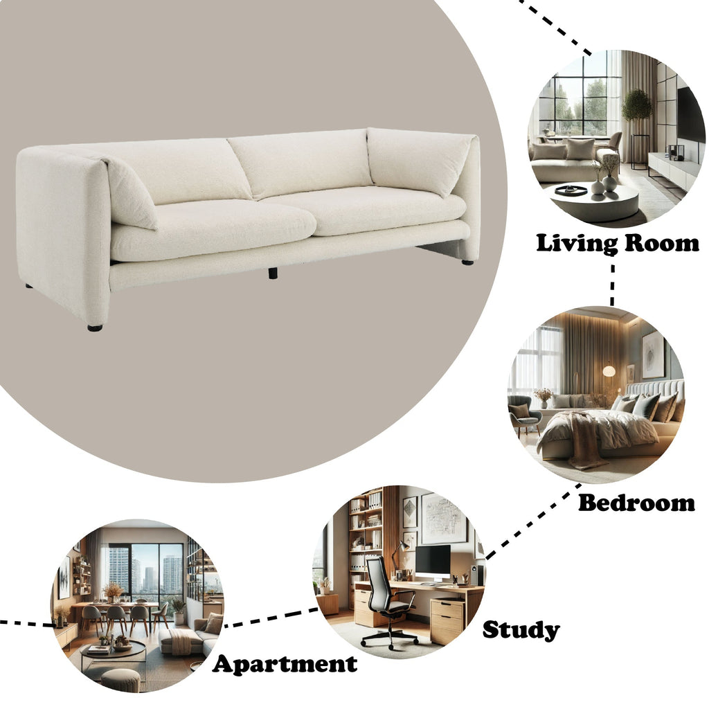 Jaeda Beige Boucle Sofa