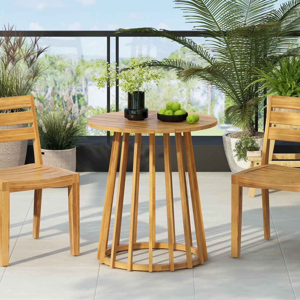 Outdoor Round Top Dining Table - Teak Bistro Table
