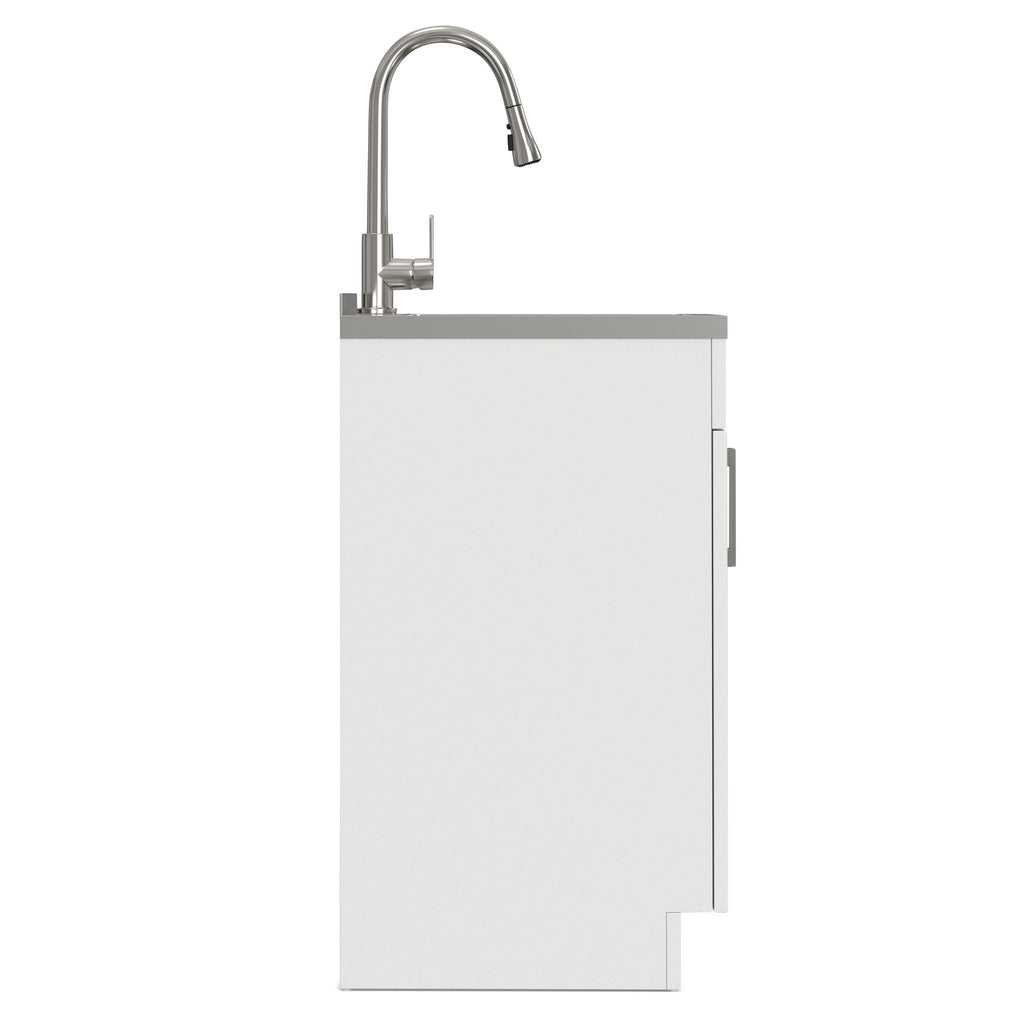 Modern Shaker All-In-One Laundry Utility Sink And Cabinet with Pull Out Faucet
