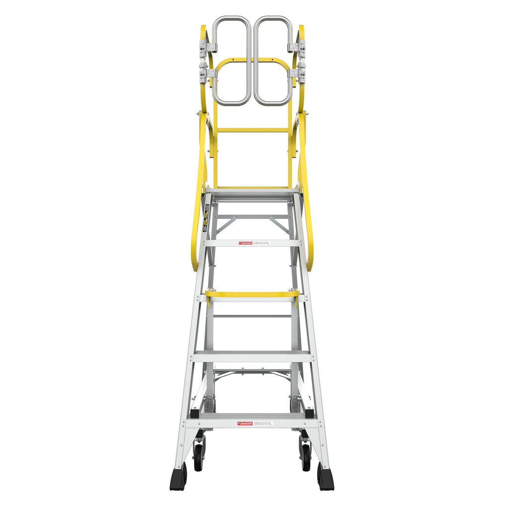 Heavy Duty Aluminum Rolling Platform Ladder with Steps