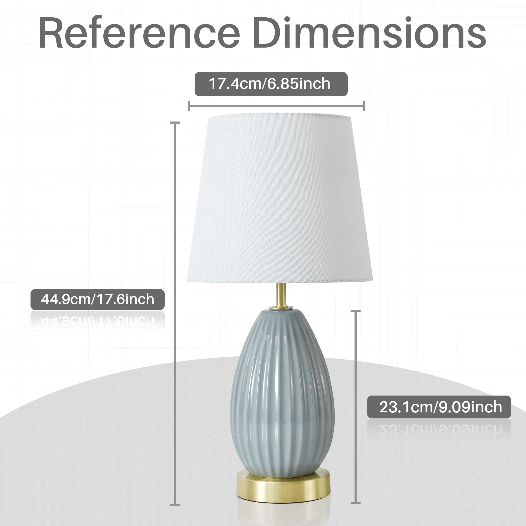 18-Inch Table Lamp Set of 2 with E26 Socket