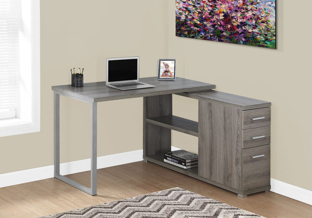 L-Shape Computer Desk with Storage Drawers