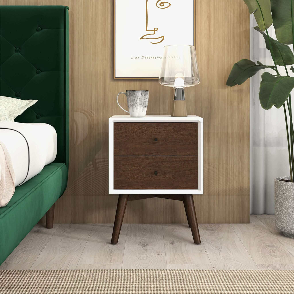 Caroline - Mid-Century Modern Style Night Stand 2 Drawer
