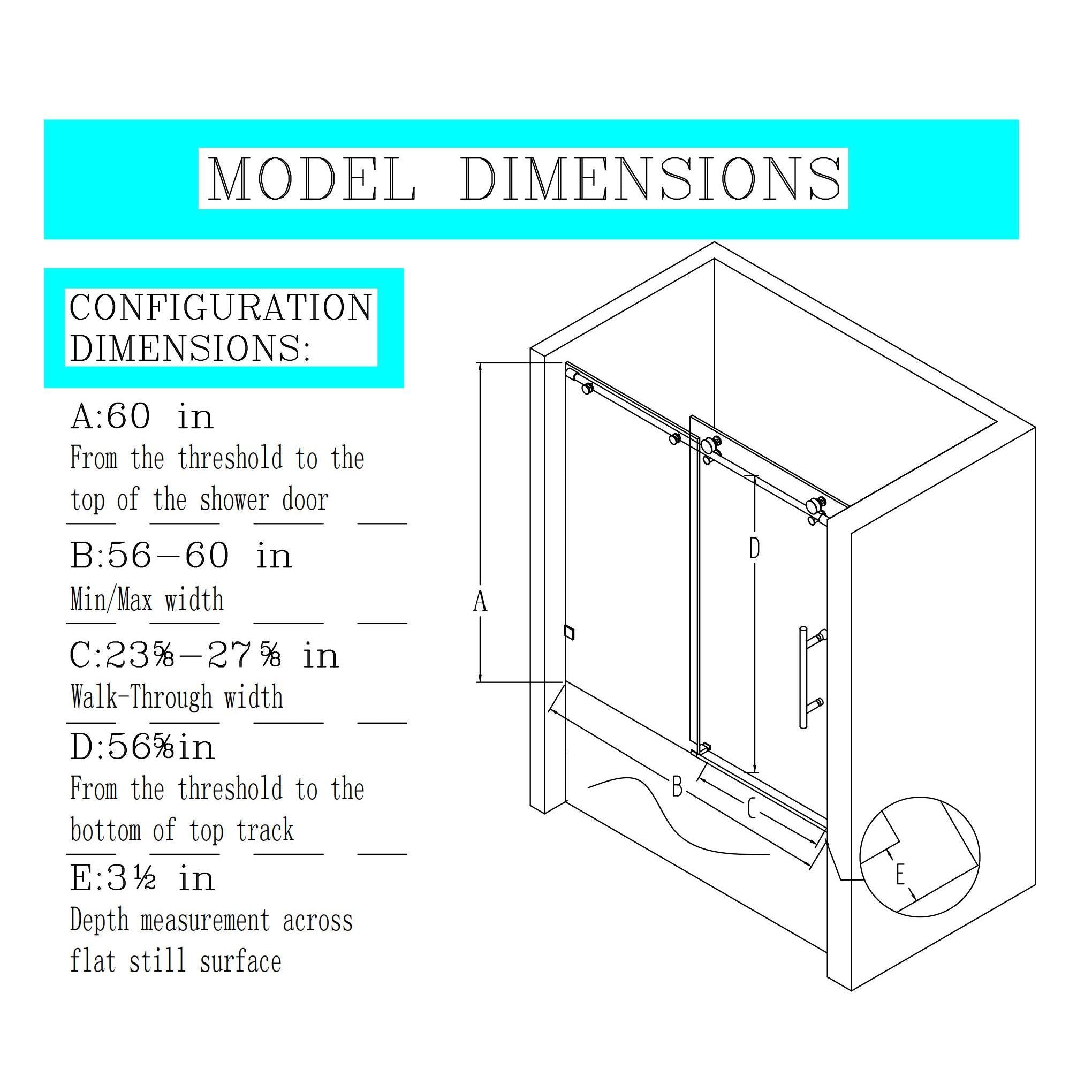 Frameless Single Sliding Soft Close Shower Doors, 5/16" Sgcc Tempered Glass