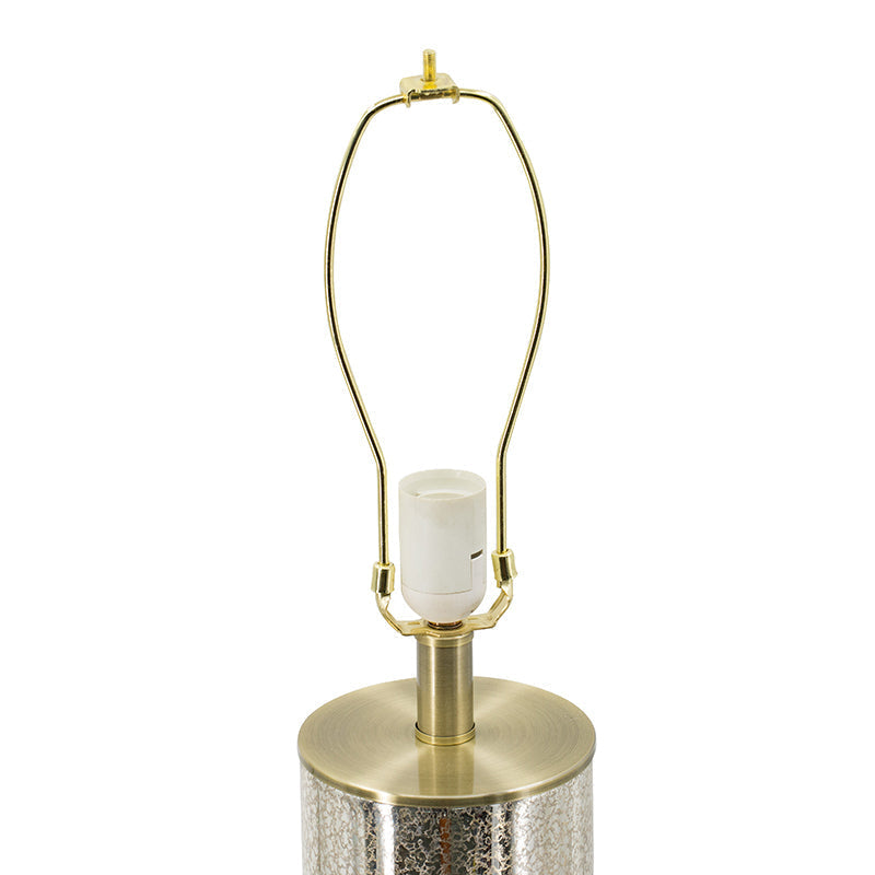 16x16x35 Gold Mirrored Glass Table Lamp with White Fabric Shade