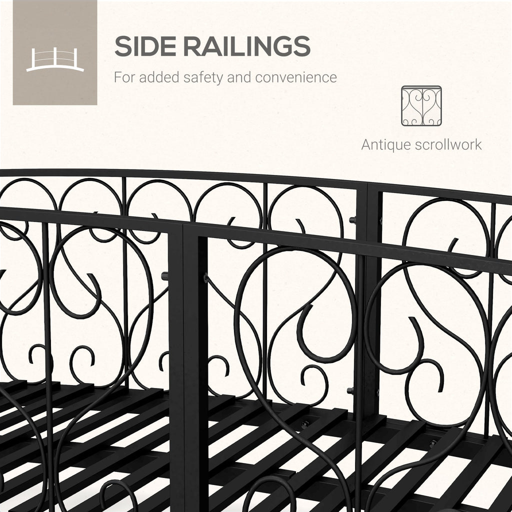 Outsunny 7' Metal Arch Garden Bridge with Safety Siderails