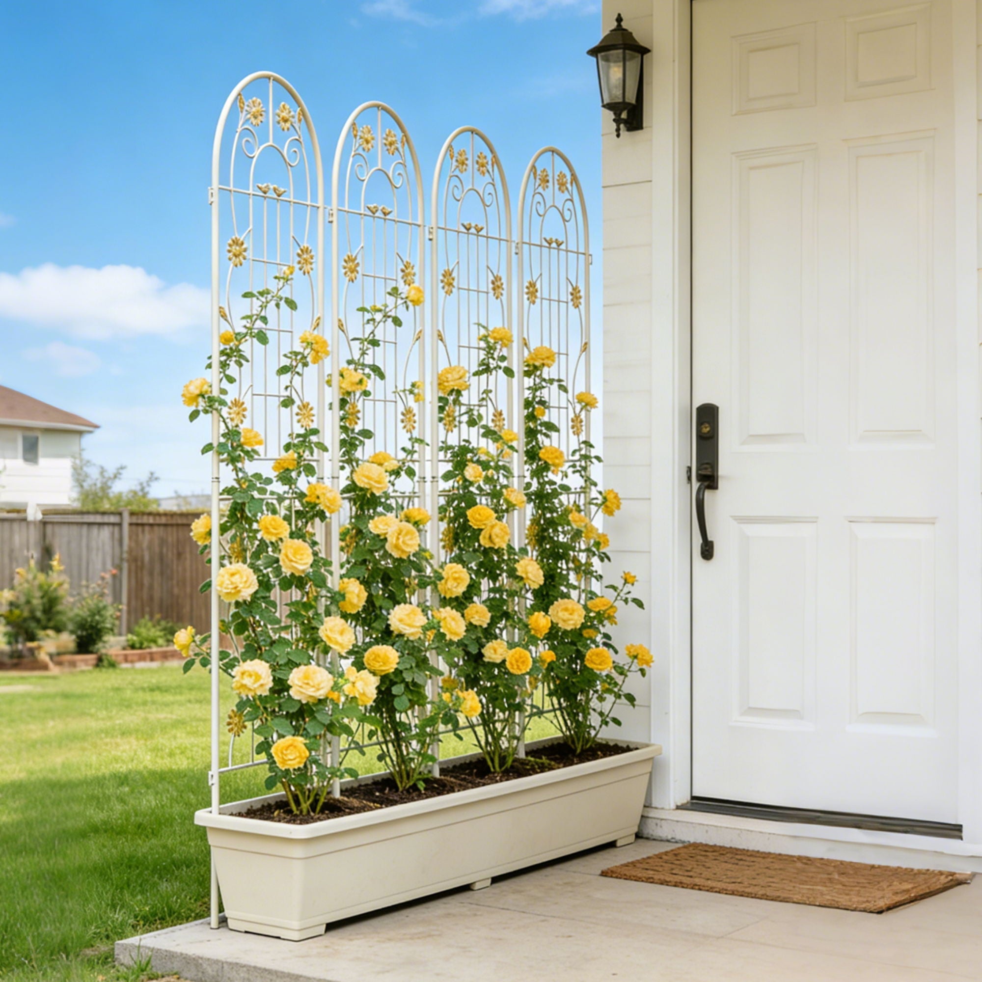 Metal Garden Trellis Rustproof Trellis For Climbing Plant Outdoor Flower Support