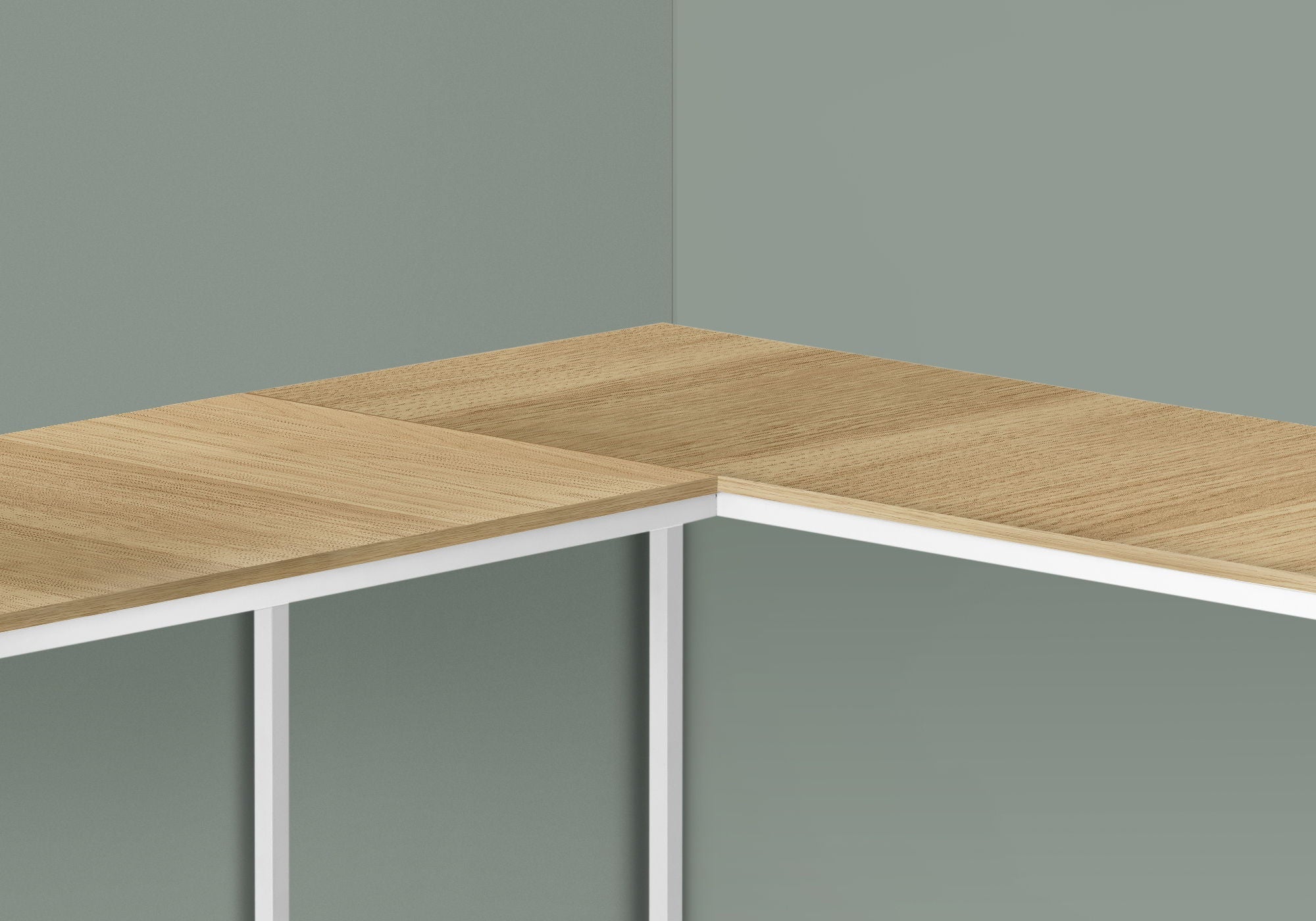 L-Shaped Corner Computer Desk with Contemporary Marble Look