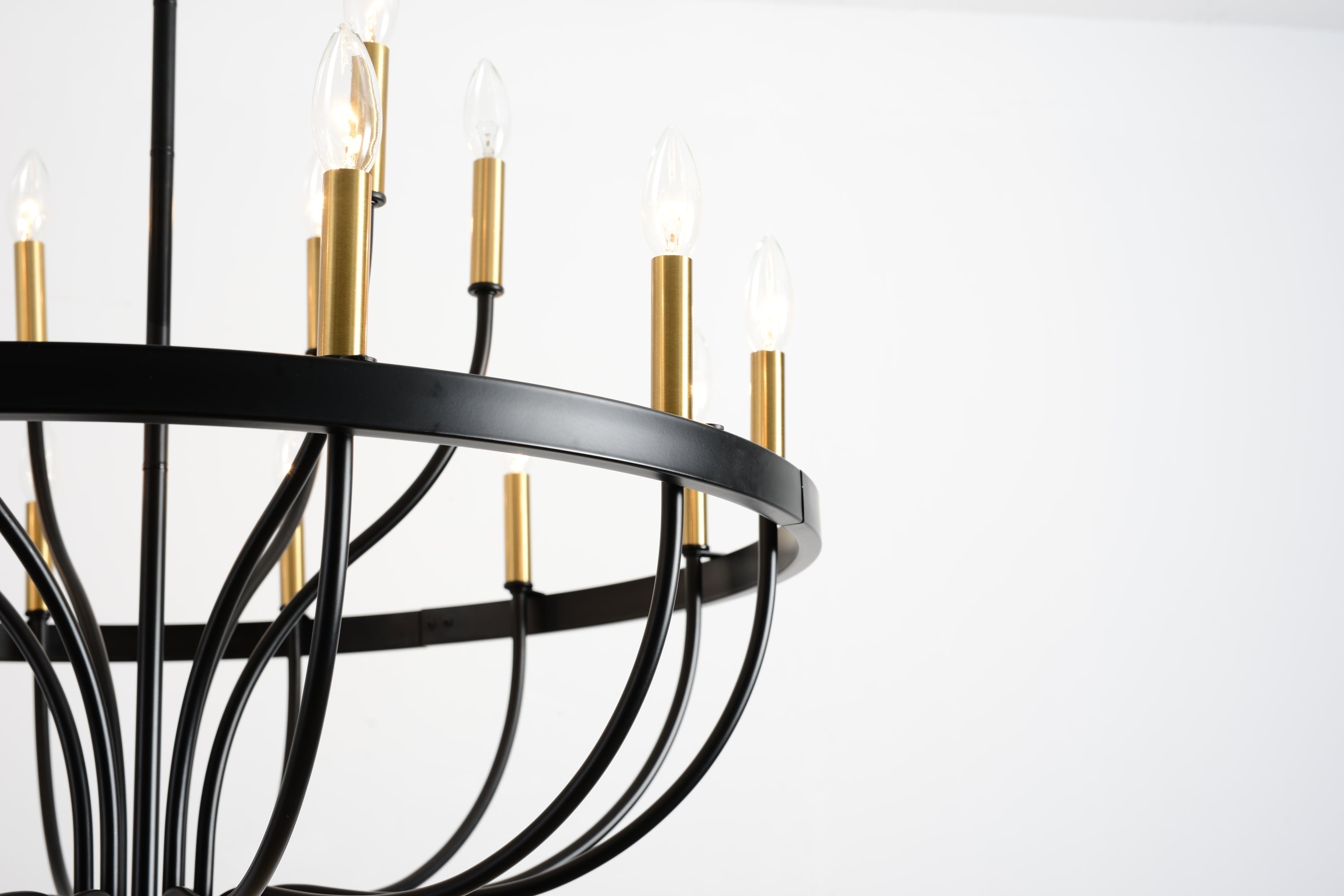 15-Light Industrial Iron Candle Chandelier Modern Farmhouse Pendant Light