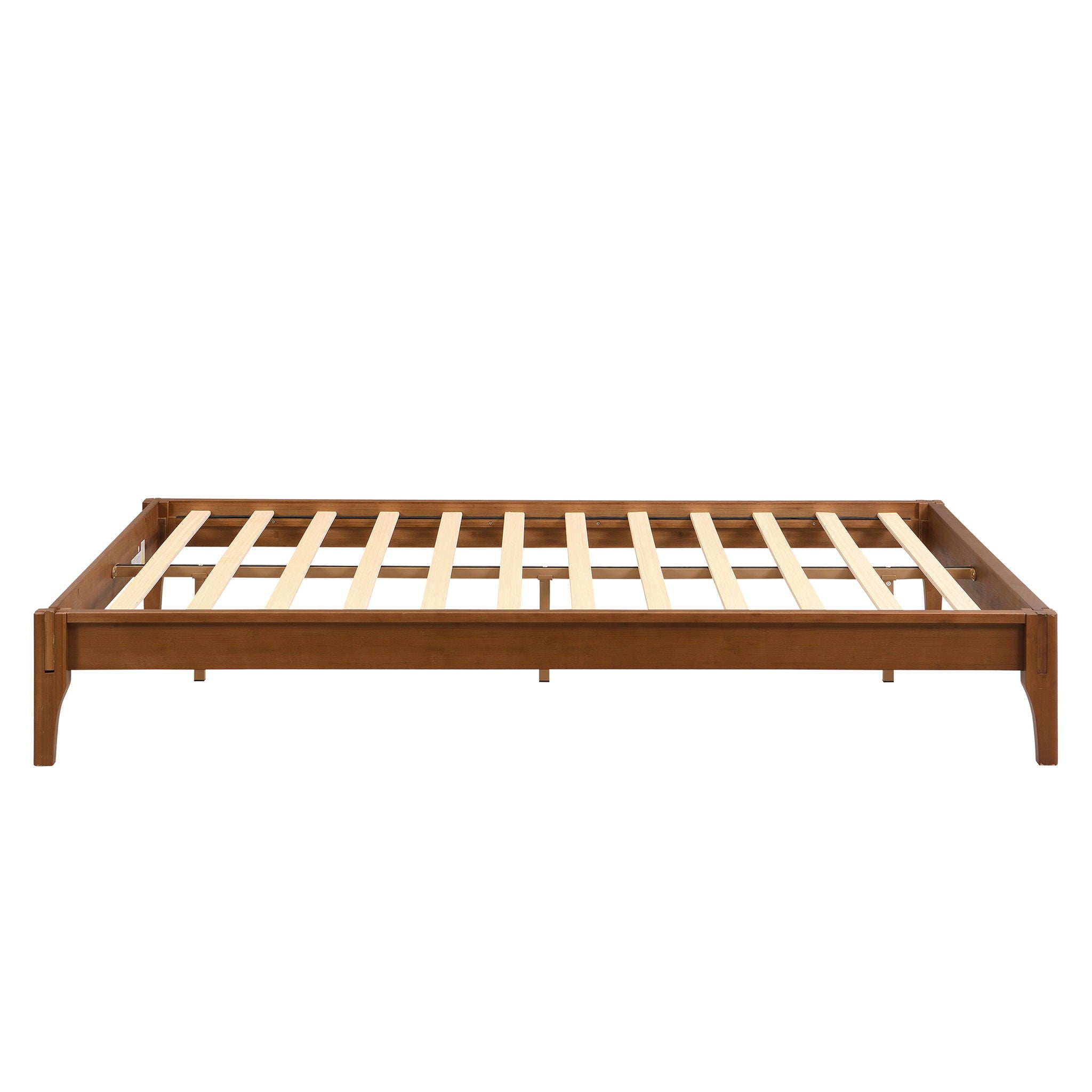 Solid Dry Bamboo Platform Bed Frame, With Slat Support