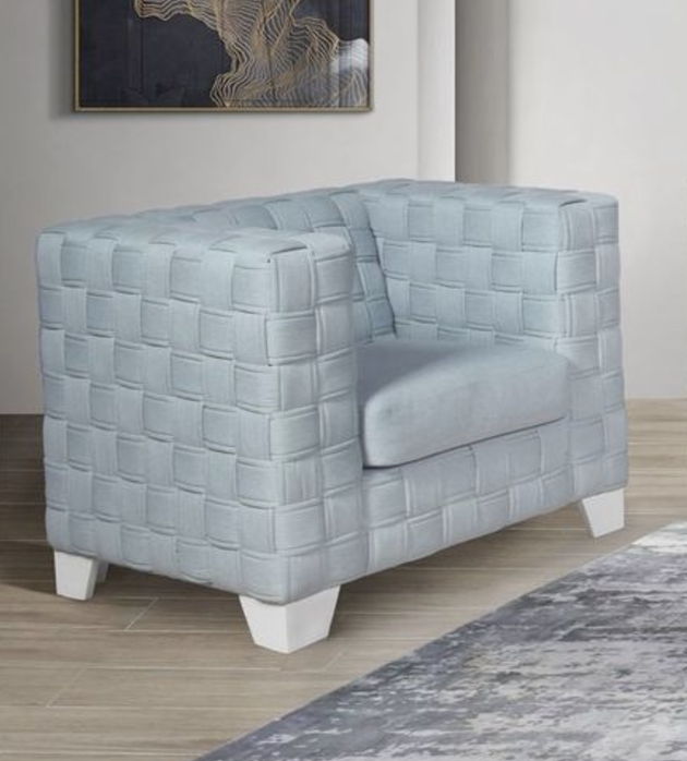 Saree Chenille Chair - Light Blue