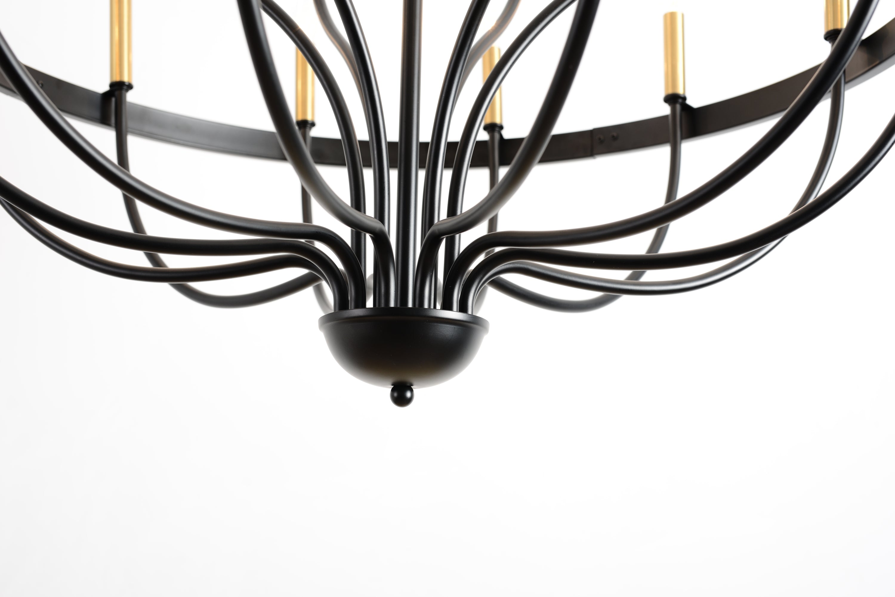 15-Light Industrial Iron Candle Chandelier Modern Farmhouse Pendant Light