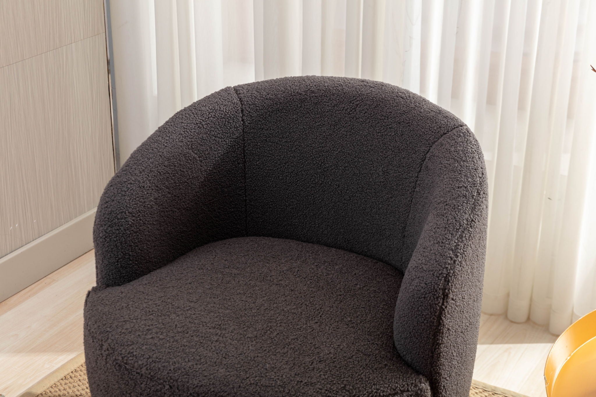 Teddy Fabric Swivel Accent Armchair Barrel Chair