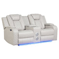 Benz - Power Reclining Loveseat & LED Lighting And Built In USB