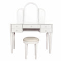 Mirrored Makeup Vanity Table Set With Adjustable Lighting And Storage