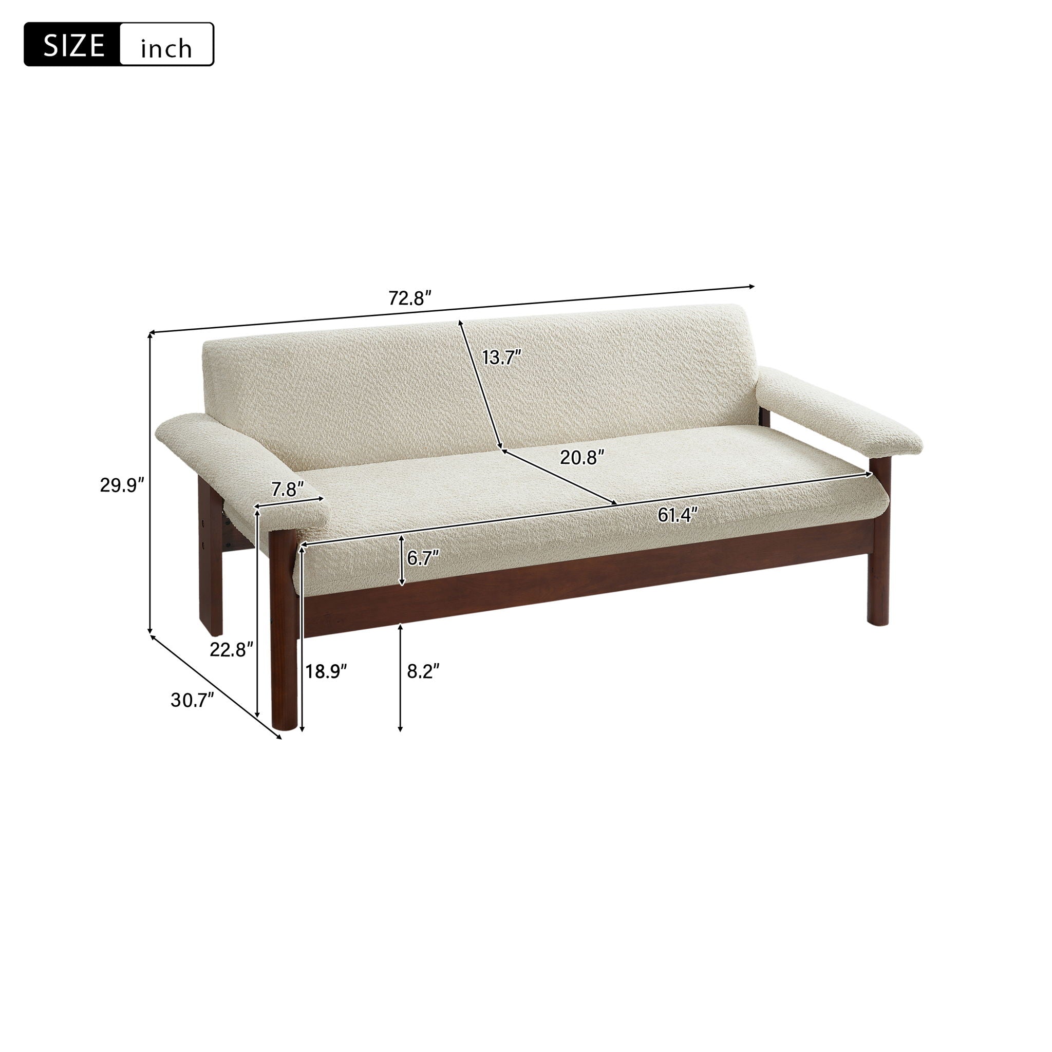 Loveseat Sofa 2 Seater Couch with Armrest Pillows